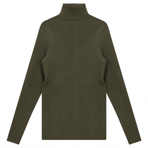 Pompomme Olive Rib Turtle Neck