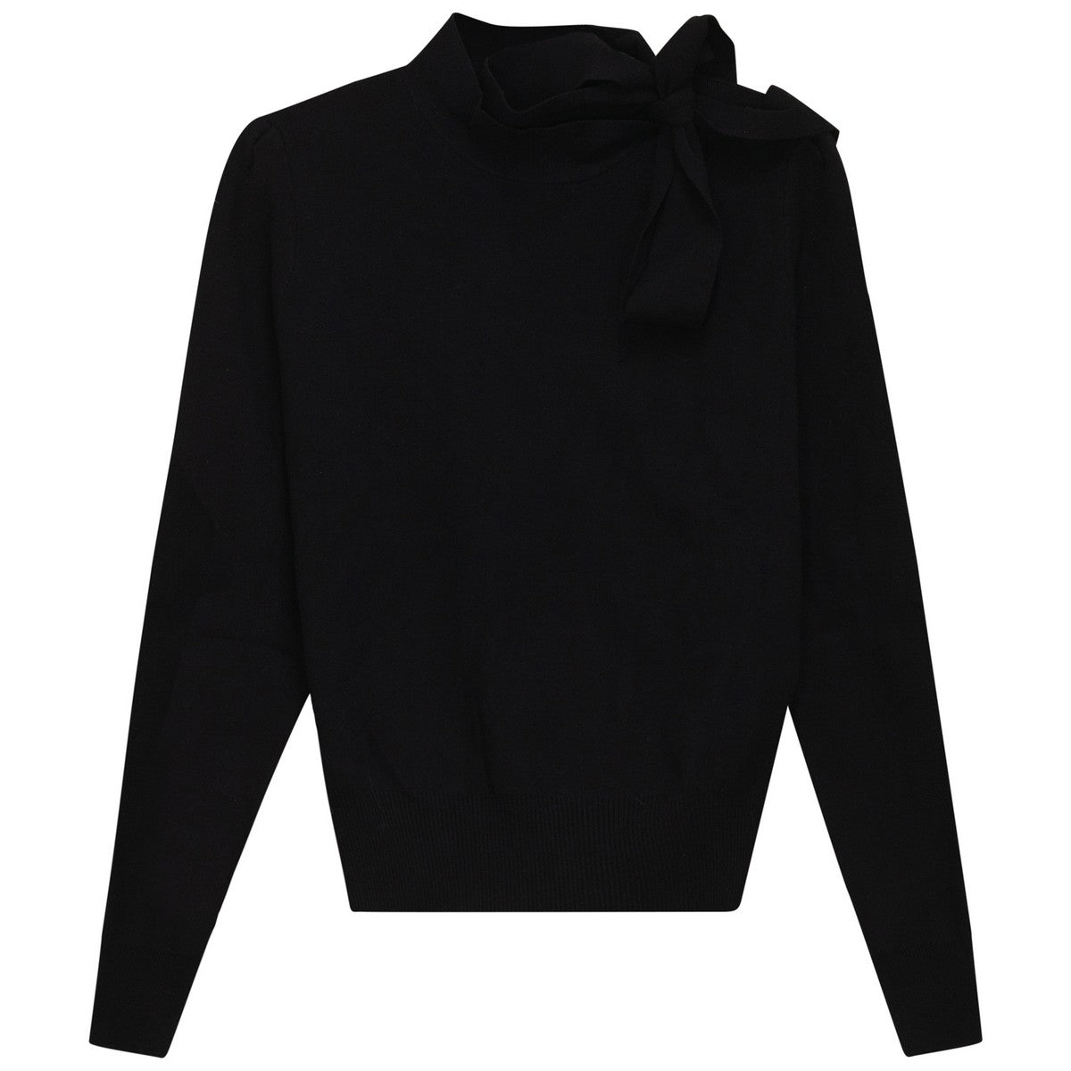 Gem Black Tie Neck Sweater