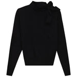 Gem Black Tie Neck Sweater