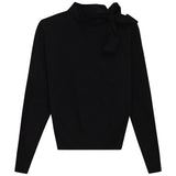 Gem Black Tie Neck Sweater