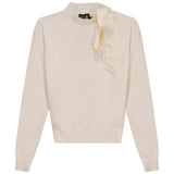 Gem Cream Tie Neck Sweater