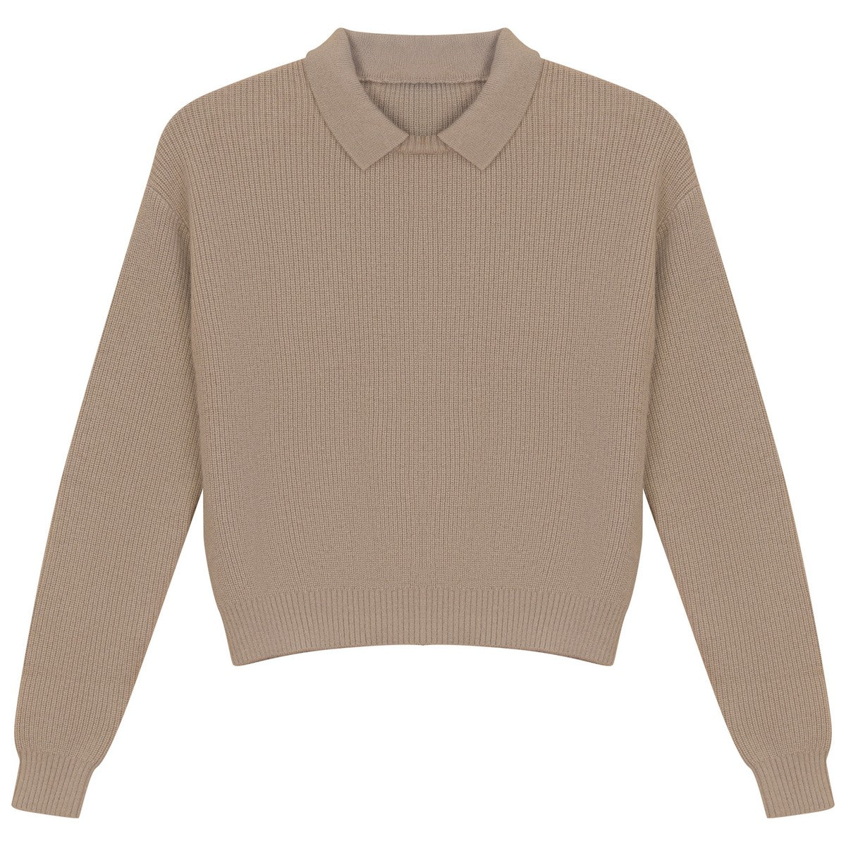 Gem Oat Crew Neck Sweater With Collar