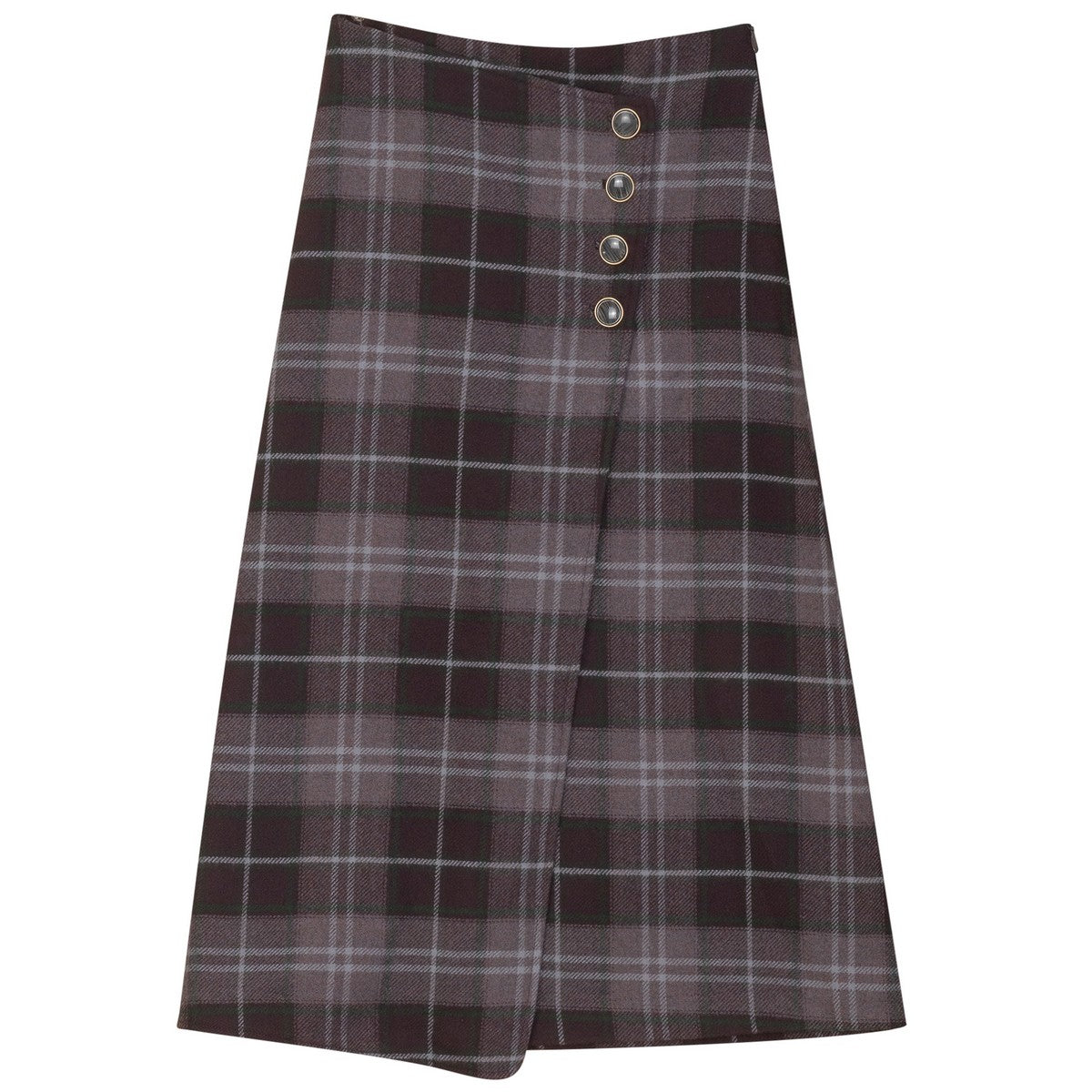 Gem Plum Wool Wrap Skirt