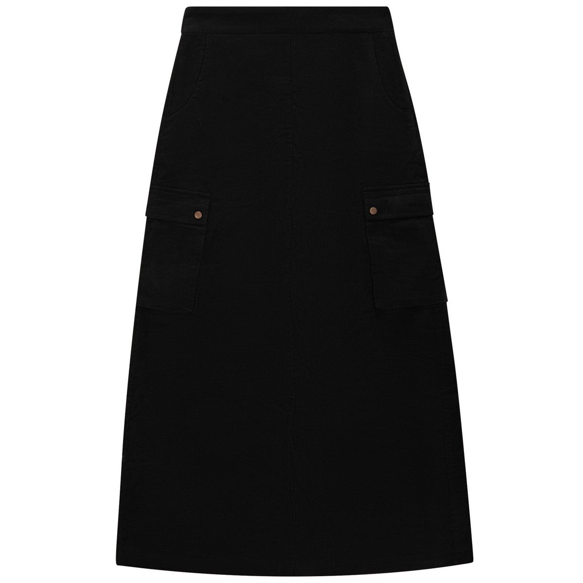 G-Degree Black Cargo Pocket Corduroy Skirt