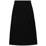 G-Degree Black Cargo Pocket Corduroy Skirt