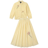 Gem Yellow Embellished Printed Set