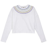 G-Degree White Colored Detail Cropped Tee