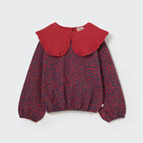 My Little Cozmo Red Leopard Genoa Collar Sweatshirt