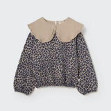 My Little Cozmo Stone Leopard Genoa Collar Sweatshirt