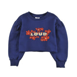 Loud Navy Crop Nature Sweatshirt