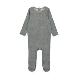 Lilette Dark Blue Gingham Print Footie