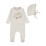Bee & Dee White/Pink Gallery Footie Set