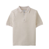 Gingersnaps Beige Cable Diether Knit Polo