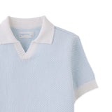 Gingersnaps Blue 2 Tone Lucius Knit Polo