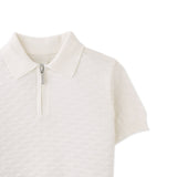 Gingersnaps White Triangle Jacquard Ludwig Knit Polo