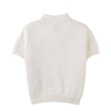 Gingersnaps White Triangle Jacquard Ludwig Knit Polo