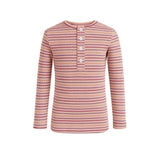 Goldthreads Pink Stripe Henley T-Shirt