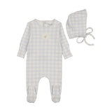 Bee & Dee Blue Goose Plaid Footie/Boonet