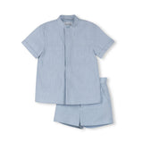 Harper James Blue Textured Henley Set