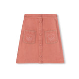 Hello Yellow Pink Stitched Pocket Skirt
