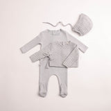 Bee & Dee Fortress Herringbone Cardigan Footie