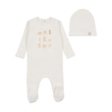 Bee & Dee Chalk White Girls Home Sweet Home Footie Set