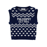 Philosophy Navy Logo Knit Vest