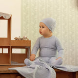 Minimoi Cloud Blue Faux Cable Knit Footie
