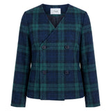 Pernille Navy Plaid Etienne Double Breasted Jacket