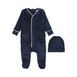 Pouf Navy Velour Footie