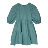 Teela Teal Textured Bow Dress