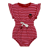 Teela Red Stripe Applique Romper