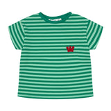 Teela Green Stripe Applique Top