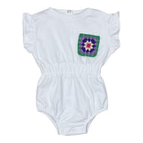 Teela White Crochet Romper