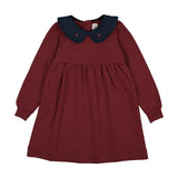 Analogie Vintage Red Sweet Campaign Denim Collar Dress