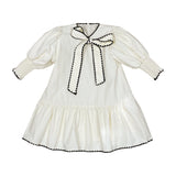 Teela Ivory Stitch Bow Dress