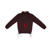 Crew Chocolate Polo Club Zip Polo Sweatshirt