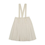Analogie Cream Knife Pleated Suspender Skirt