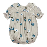Teela Beige Embroidered Romper