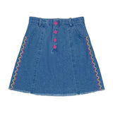 Teela Chambray Snaps Denim Skirt