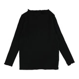 Lil Legs Black Ribbed Funnel Neck