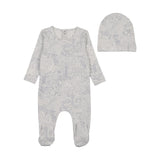 Bee & Dee Crisp Blue Botanical Footie Set