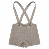 Le Bourdon Brown Herringbone Suspender Shorts