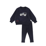 Bamboo Navy Truck Embroidered Set