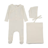 Mema Ivory Pointelle Scalloped Edge Take Me Home Set