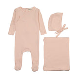 Mema Pale Pink Pointelle Scalloped Edge Take Me Home Set