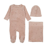 Mema Dusty Light Pink Velour Scattered Cherries Take Me Home Set
