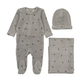 Mema Misty Blue Velour Scattered Cherries Take Me Home Set