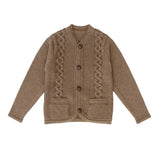 Coco Blanc Mocha Cabled Knit Cardigan