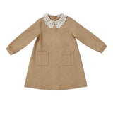 Coco Blanc Camel Lace Collar Dress